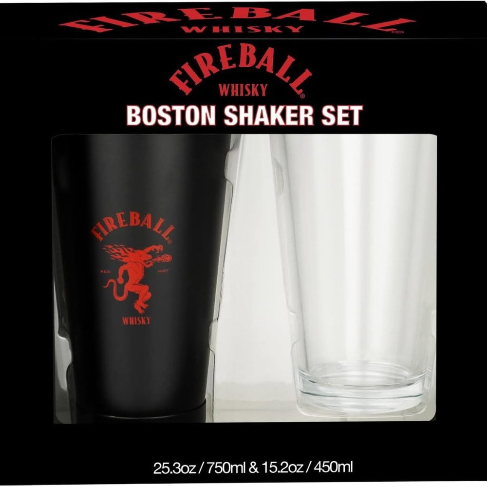 Fireball 2 Piece Boston Shaker Set – 750ml Stainless Steel Shaker & 450ml NEW